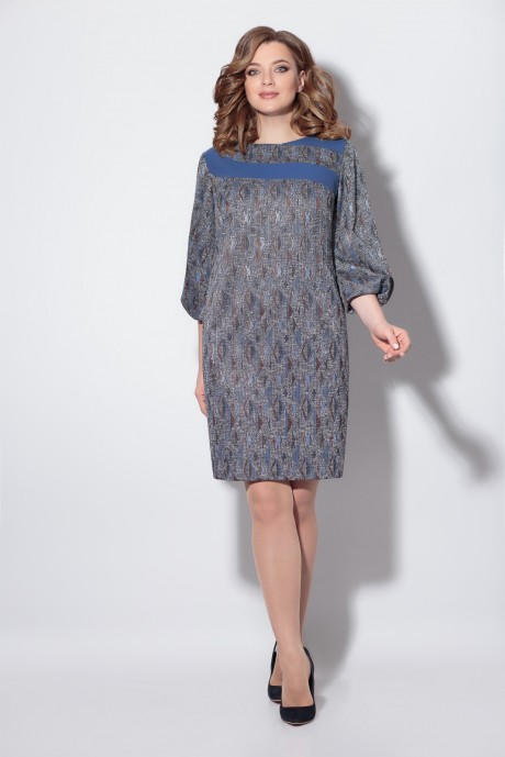 Платье Кокетка и К 794 серый с голубым размер 50-54 #1