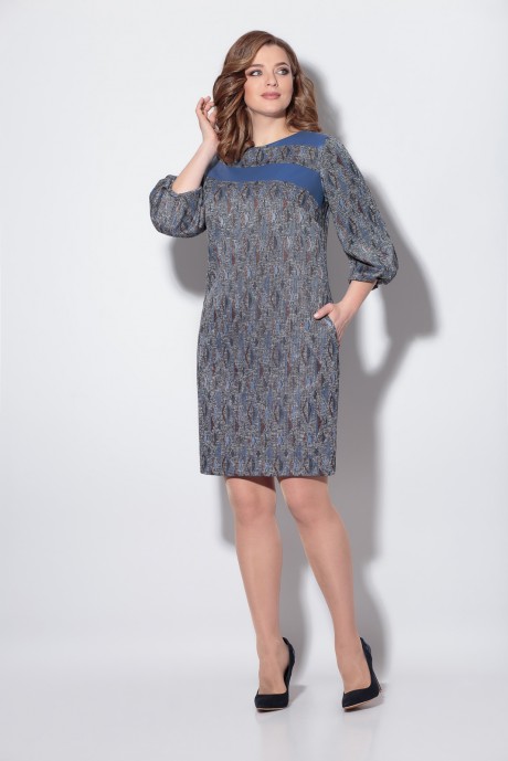 Платье Кокетка и К 794 серый с голубым размер 50-54 #2