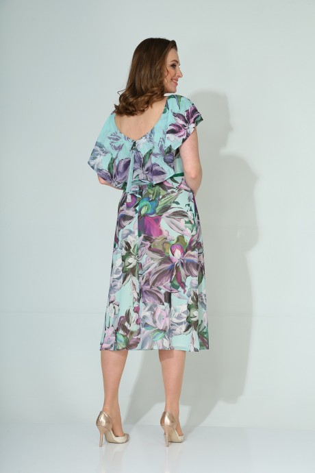 Платье Кокетка и К 834 мята+цветы размер 50-54 #7
