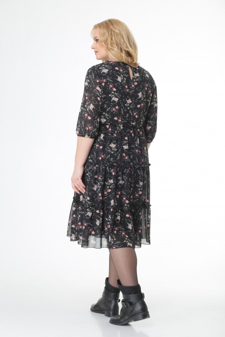 Вечернее платье Кэтисбел 1538 черный + цветы размер 52-60 #2