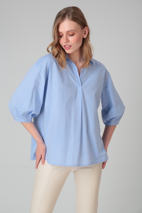 Блузка Ликвидация SandyNa 130431 голубой без вышивки размер 54 #1