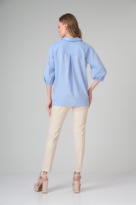 Блузка Ликвидация SandyNa 130431 голубой без вышивки размер 54 #7