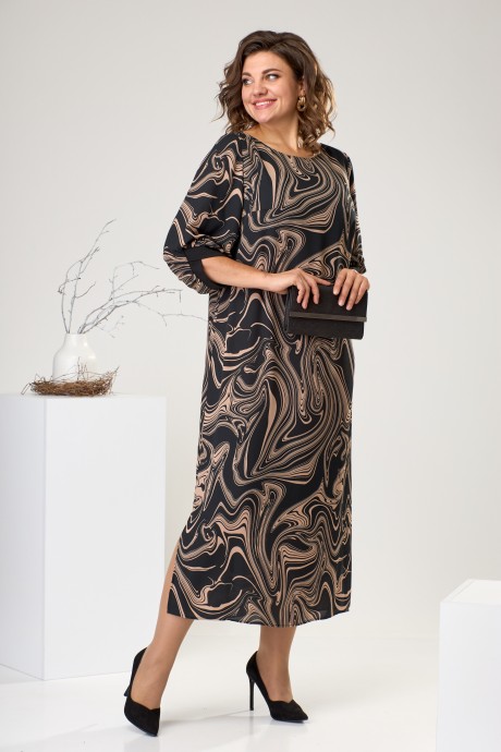Платье Ликвидация Romanovich Style 2442 чёрный/ бежевый размер 54 #2