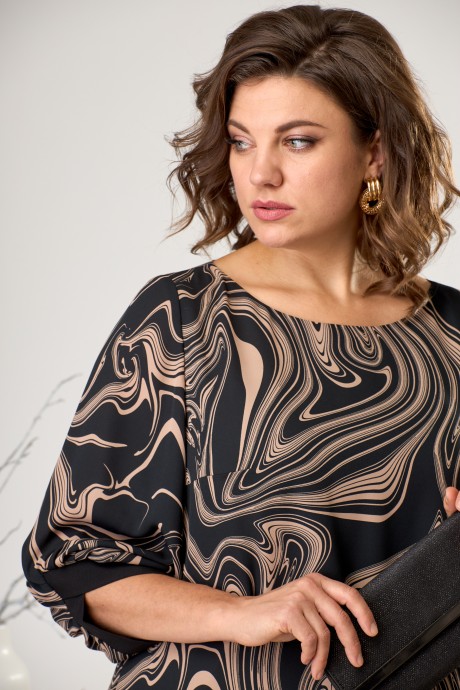 Платье Ликвидация Romanovich Style 2442 чёрный/ бежевый размер 54 #6