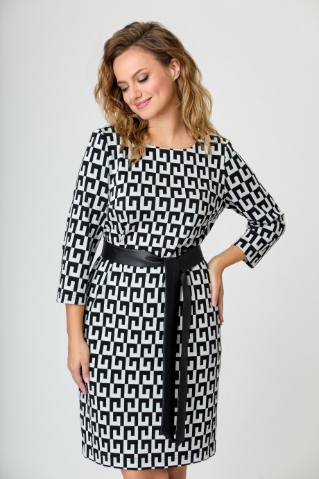 Платье Ликвидация Дали 3593 черно - белый размер 50 #4