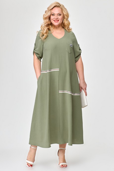 Платье Ликвидация ALGRANDA (Novella Sharm) A3686 -6-4 хаки размер 66 #1