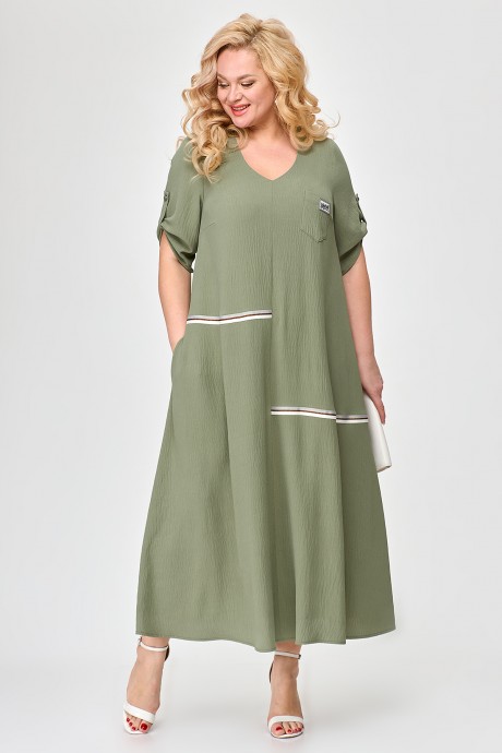 Платье Ликвидация ALGRANDA (Novella Sharm) A3686 -6-4 хаки размер 66 #2