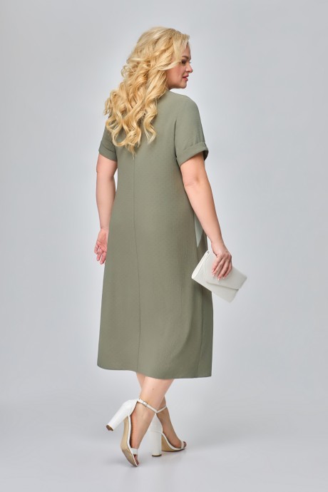 Платье Ликвидация ALGRANDA (Novella Sharm) 3885-4 олива размер 64 #4