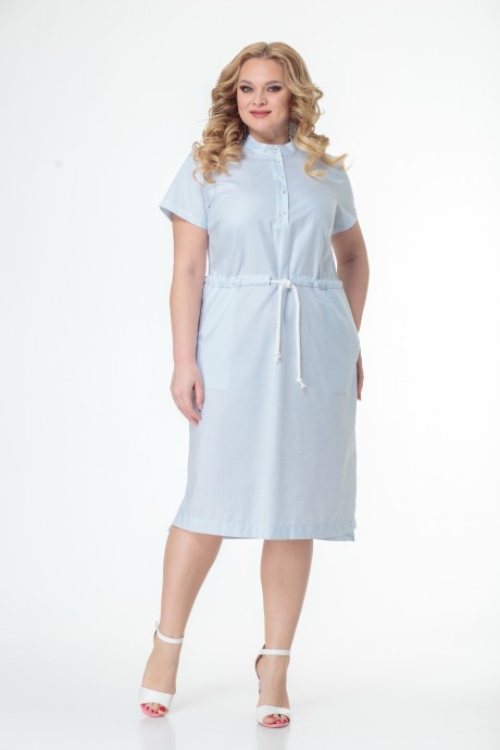 Платье Ликвидация Anelli 864 голубой размер 48 #2