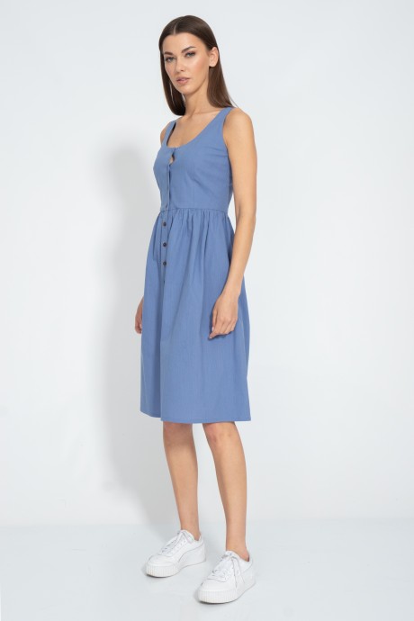 Платье Ликвидация KIVVIWEAR 3066 04 Дымчатый синий размер 48 #1