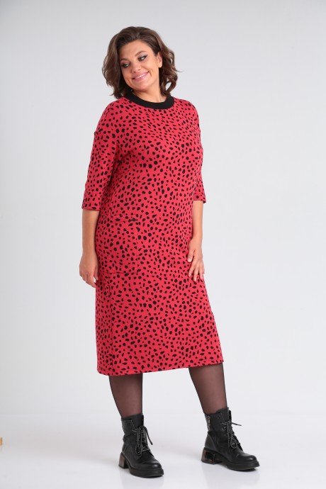 Платье Ликвидация Michel Chic 2141 красный+черный размер 52 #1