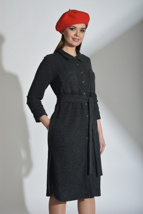 Платье Ликвидация Anelli 454 темно-серые тона размер 50 #1