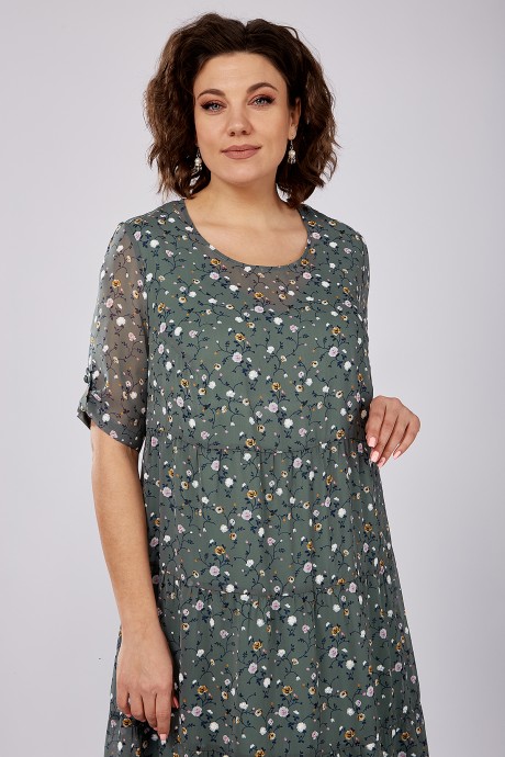 Платье Ликвидация ALGRANDA (Novella Sharm) A3968 -4 зеленый размер 66 #3