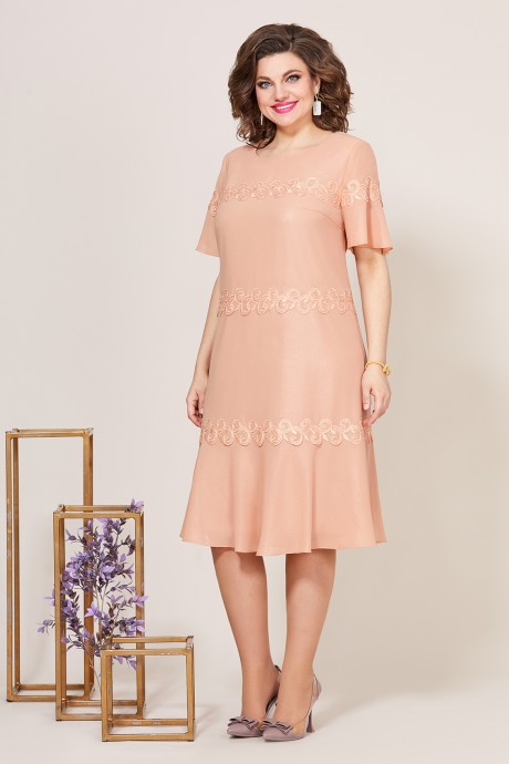 Вечернее платье Ликвидация Mira Fashion 5273 персиковый размер 52 #1