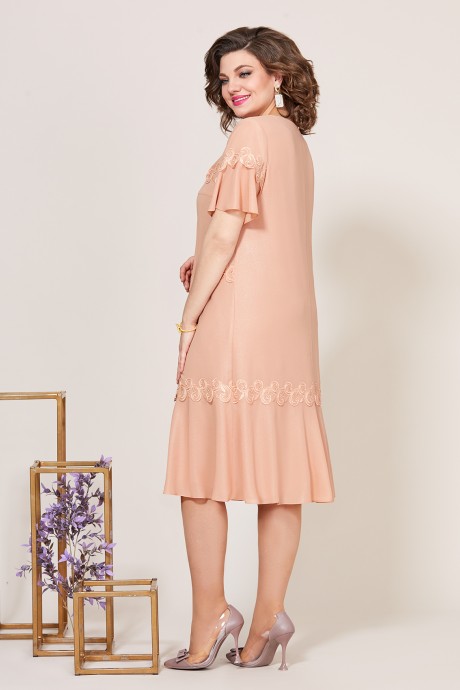 Вечернее платье Ликвидация Mira Fashion 5273 персиковый размер 52 #2