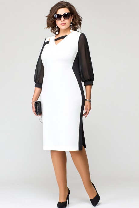 Вечернее платье Ликвидация EVA GRANT 7220 черно-белое размер 52 #1