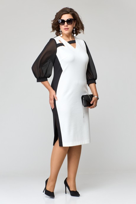 Вечернее платье Ликвидация EVA GRANT 7220 черно-белое размер 52 #2