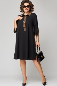 Платье Ликвидация EVA GRANT 7322 черный,леопард #1