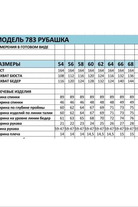 Рубашка Ликвидация Bagira 783 голубой размер 56 #3