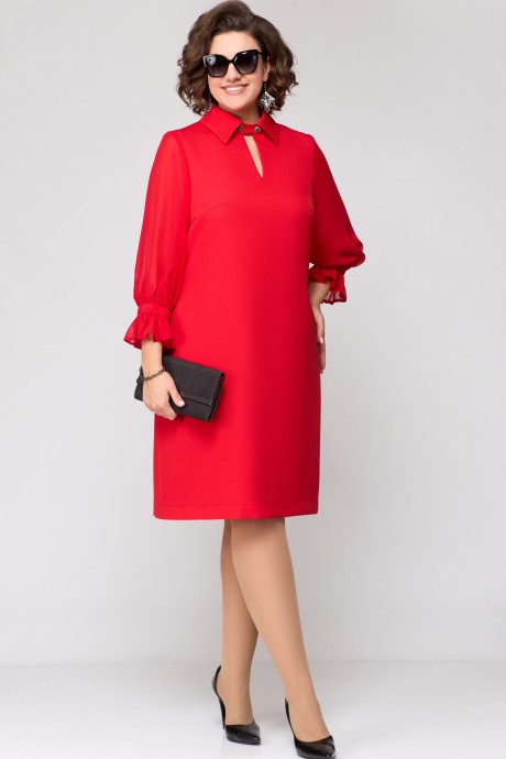 Платье Ликвидация EVA GRANT 7185 красный размер 58 #2