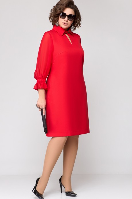 Платье Ликвидация EVA GRANT 7185 красный размер 58 #3