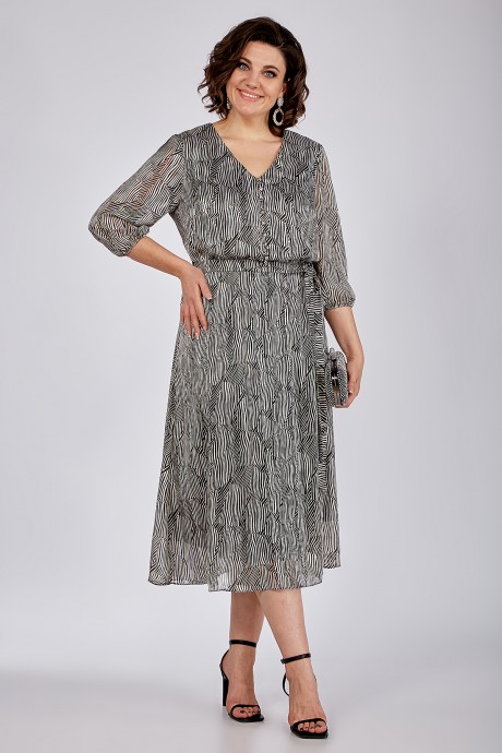 Платье Ликвидация ALGRANDA (Novella Sharm) А3977 черно-белый размер 60 #2