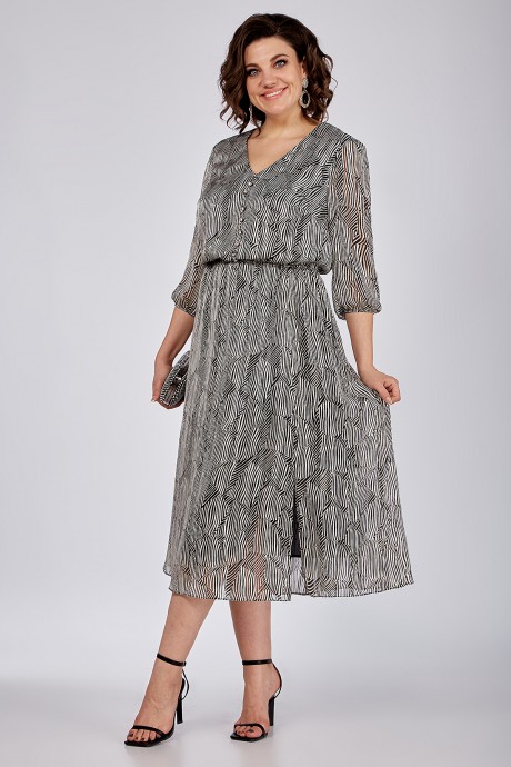 Платье Ликвидация ALGRANDA (Novella Sharm) А3977 черно-белый размер 60 #3