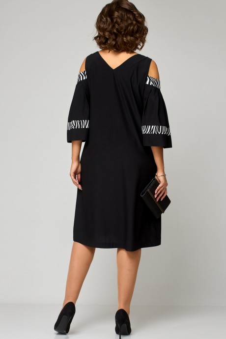 Платье Ликвидация EVA GRANT 7145 черный,зебра размер 58 #5