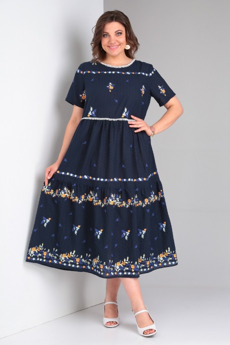 Платье Ликвидация Такка 23-184 синий размер 52 #2