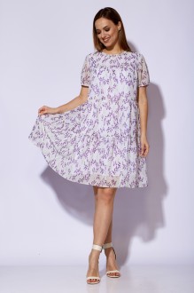 Платье Ликвидация ТAиЕР 1186 белый, фиолетовый #1
