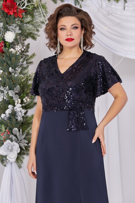 Вечернее платье Ликвидация Mira Fashion 5511 темно-синий размер 54 #2