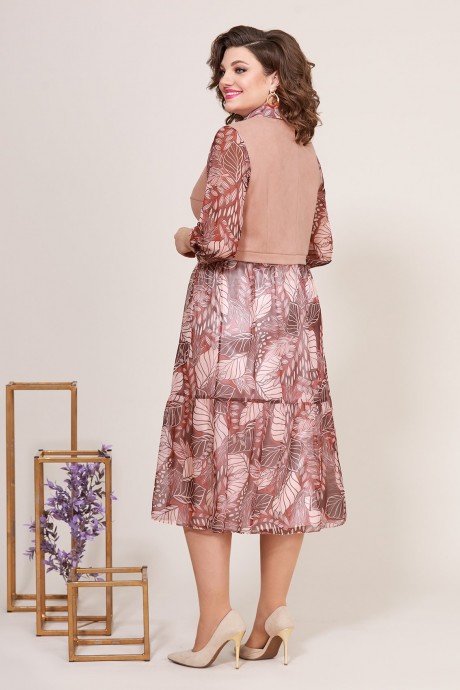 Платье Ликвидация Mira Fashion 5211-2 персиковый, красный размер 56 #2