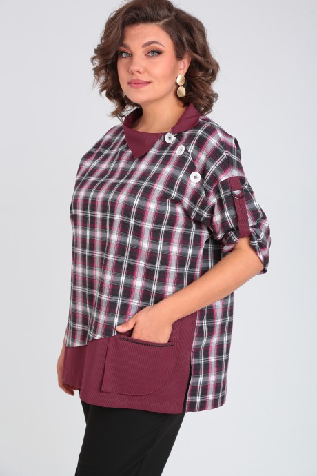 Блузка Ликвидация Michel Chic 751 /1 бордовый размер 54 #3