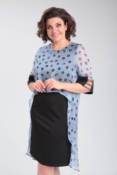 Вечернее платье Ликвидация Michel Chic 2136 чёрный,голубой размер 58 #5