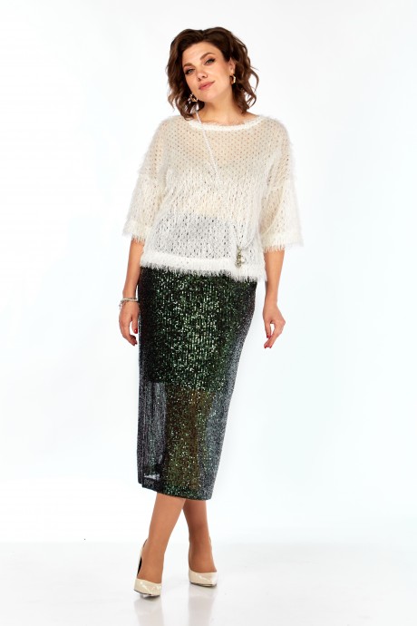 Костюм/комплект Ликвидация hOla_la Л413 молочный, зеленый размер 58 #1