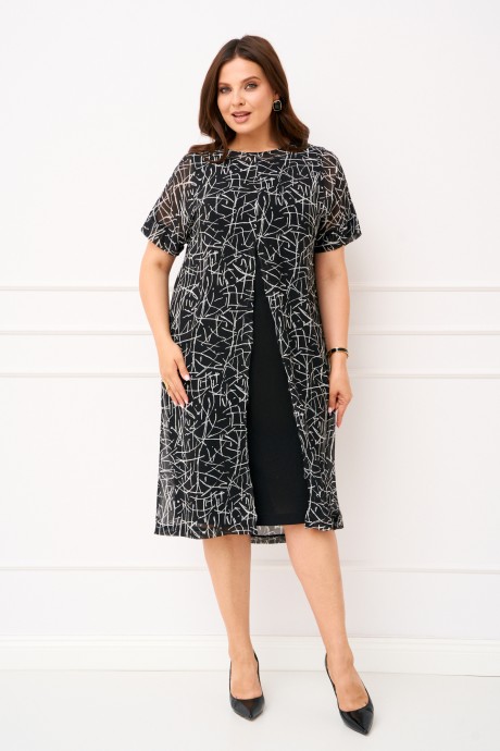 Платье Ликвидация IVA 1816 черный размер 60 #1