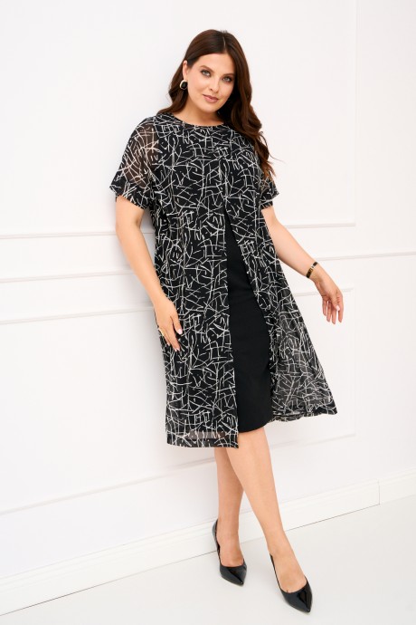 Платье Ликвидация IVA 1816 черный размер 60 #2