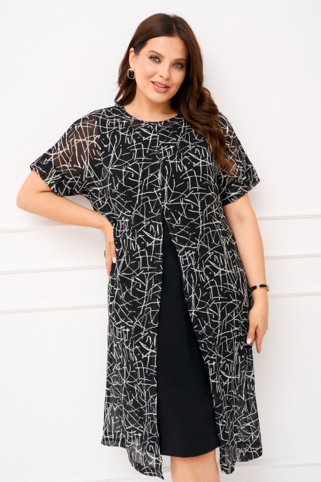 Платье Ликвидация IVA 1816 черный размер 60 #4