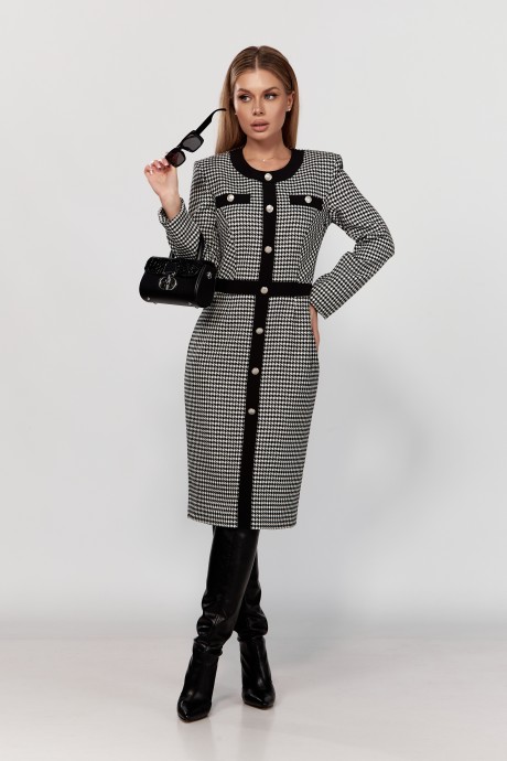 Платье Ликвидация DOGGI 3757 черно-белый размер 46 #2