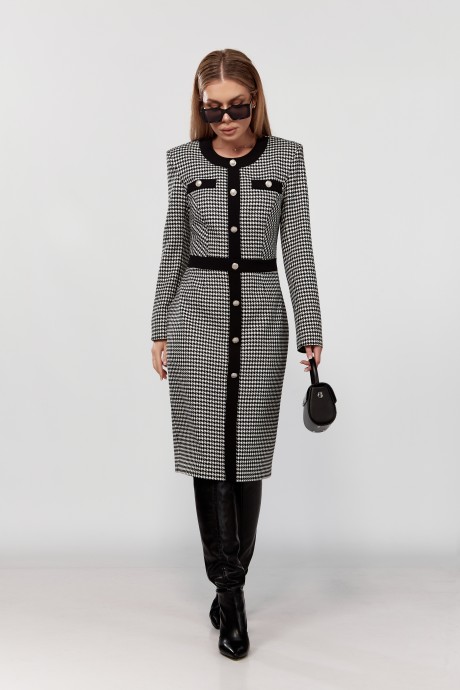 Платье Ликвидация DOGGI 3757 черно-белый размер 46 #3