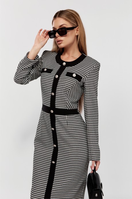 Платье Ликвидация DOGGI 3757 черно-белый размер 46 #4