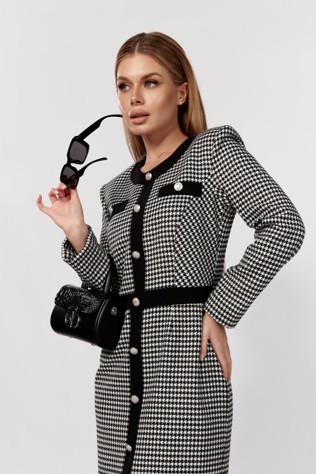 Платье Ликвидация DOGGI 3757 черно-белый размер 46 #7