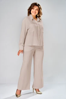 Брючный костюм Распродажа KaVari plus size 8067 двойка .1 бежевый