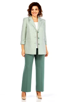 Брючный костюм Bagira 1018 тройка зеленый