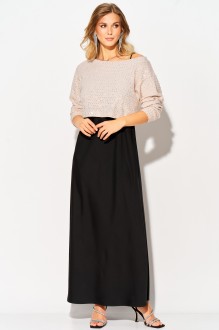 Костюм Laikony L-504 двойка пудра+ черный