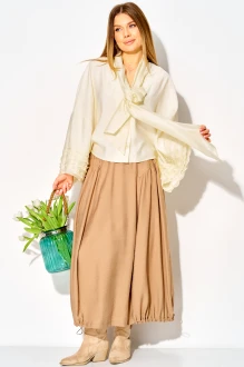 Юбочный костюм Laikony L-934 жемчужный, миндаль