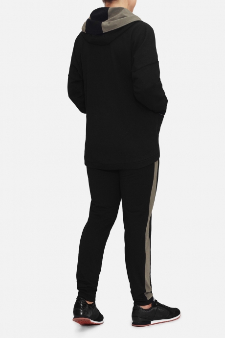 Спортивный костюм Mirolia 423 чёрный+хаки размер 44-56 #3