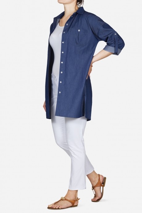 Рубашка Mirolia 587-2 синий джинс размер 52-58 #1