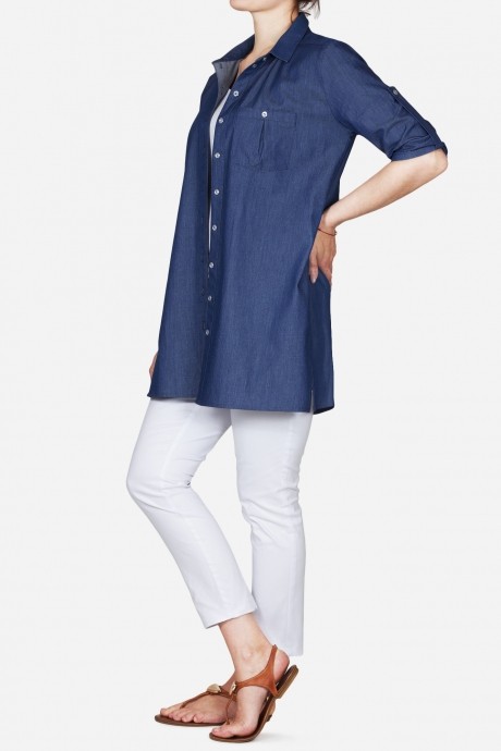 Рубашка Mirolia 587 синий джинс размер 46-50 #1