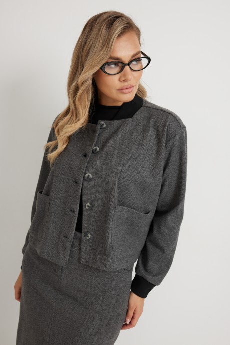 Жакет (пиджак) Mirolia 1273 серая ёлочка размер 46-54 #1
